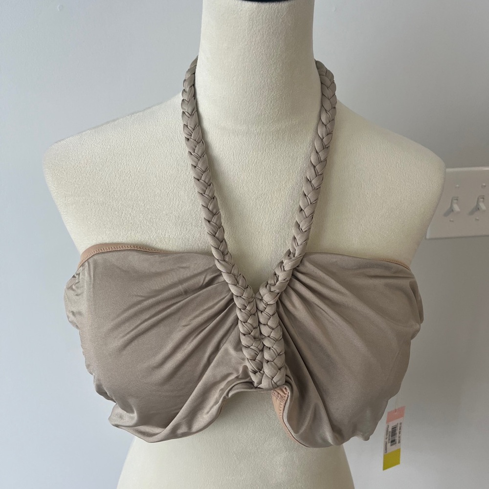 Braided Halter Neck Bandeau bikini top